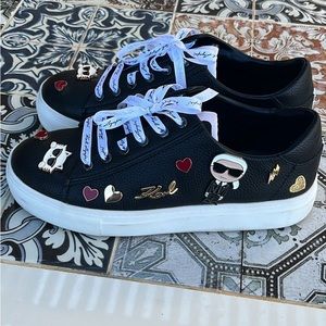 Karl Lagerfeld cate embellished sneakers with 7.5